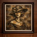 Cubist portrait with geometric elegance