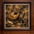 Geometric guitar and vintage tools